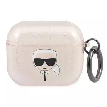 Карл Лагерфельд KLA3UKHGD AirPods 3 обкладинка злотий/золото Glitter Karl`s Head