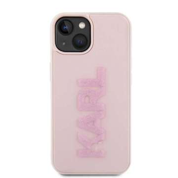Карл Лагерфельд KLHCP15S3DMBKCP чохол для iPhone 15 6.1" рожевий/рожевий твердий чохол 3D гумовий блискітковий логотип
