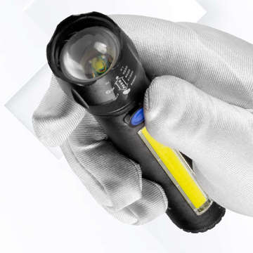 Класичний ліхтарик Metal COB ZOOM T6 LED light Сильний тактичний чорний світло