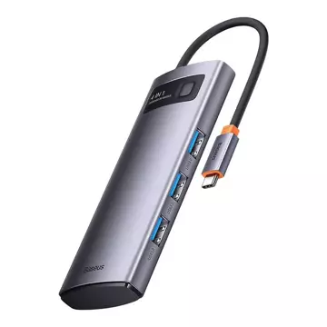 Концентратор 4w1 Baseus Metal Gleam Series, USB-C до 4x USB 3.0