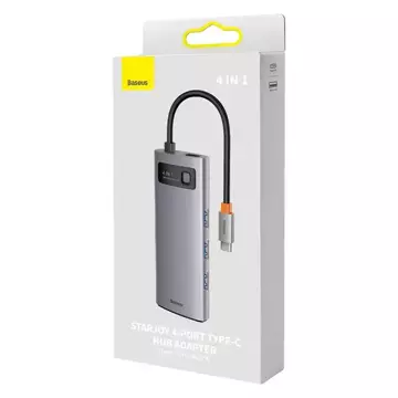 Концентратор 4w1 Baseus Metal Gleam Series, USB-C до 4x USB 3.0