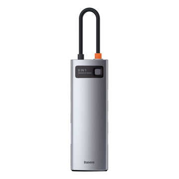 Концентратор 8w1 Baseus Metal Gleam Series, USB-C до 3x USB 3.0 HDMI USB-C PD Ethernet RJ45 microSD/SD