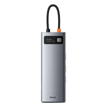 Концентратор 9w1 Baseus Metal Gleam Series, USB-C до 3x USB 3.0 HDMI USB-C PD Ethernet RJ45 microSD/SD VGA