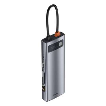 Концентратор 9w1 Baseus Metal Gleam Series, USB-C до 3x USB 3.0 HDMI USB-C PD Ethernet RJ45 microSD/SD VGA