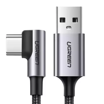 Кутовий кабель UGREEN кабель USB - USB Type C 1m 3A сірий (50941)