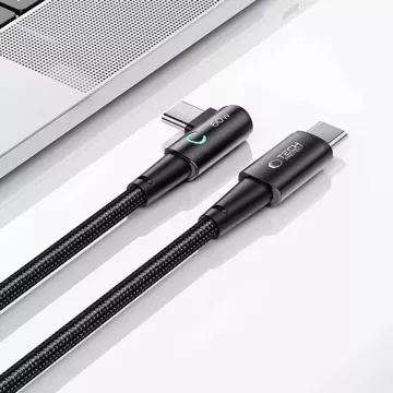 Кутовий кабель USB Type C - USB Type C UltraBoost "L" 60W/6A 200 см Сірий