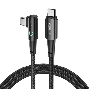 Кутовий кабель USB Type C - USB Type C UltraBoost "L" 60W/6A 200 см Сірий