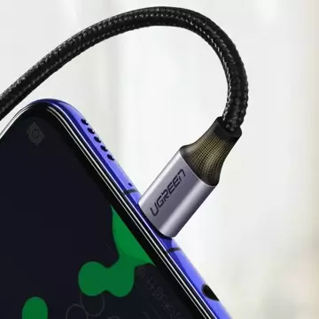 Кутовий кабель Ugreen USB Type C - USB Type C Power Delivery 60 Вт 20 В 3 A 2 м чорно-сірий кабель (US255 50125)