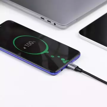 Кутовий кабель Ugreen USB Type C - USB Type C Power Delivery 60 Вт 20 В 3 A 2 м чорно-сірий кабель (US255 50125)