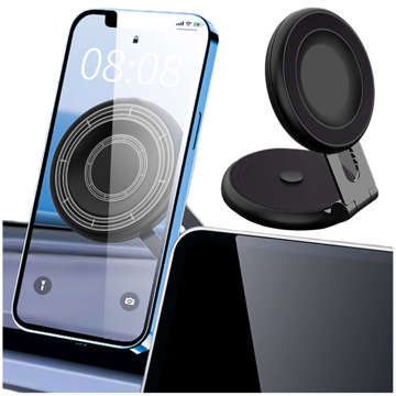 Магнітний автомобільний тримач для телефону Alogy Magnetic Smart Phone з боковим кріпленням Чорний