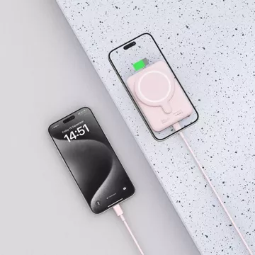 Магнітний павербанк PB10 Lifemag Magsafe Power Bank 5000 mAh Pink