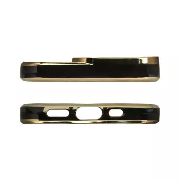 Модний чохол для iPhone 12 Gold Frame Gel Cover Black