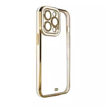 Модний чохол для iPhone 12 Pro Gold Frame Gel Cover White