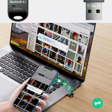 Міні-адаптер Bluetooth 5.1 приймач Alogy USB-A Wireless signal Black