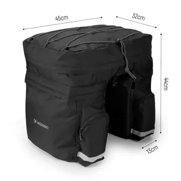 Містка сумка для велосипеда Wozinsky 60L (дощовик в комплекті) чорний (WBB13BK)