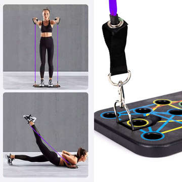 Набір вправ Plank 2x rope handle grips для віджимань зі скакалками Push Up Board Fitness 25in1 Black