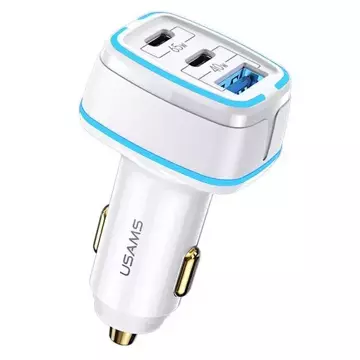 Навантаження USAMS. поодинці. 2xUSB-C 1xUSB C24 105W Fast Charge білий/білий CC141TC02 (US-CC141)