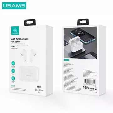 Навушники Bluetooth 5.0 USAMS TWS LY series ANC wireless white/white BHULY06