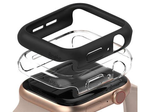 Накладка x2 Ringke Slim для Apple Watch 4/5/6/SE 40mm Black Clear