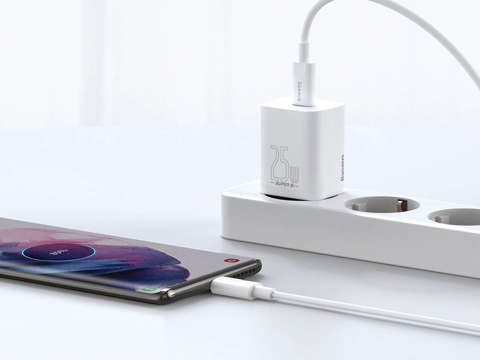 Настінний зарядний кабель Baseus USB-C PD 25 Вт для USB-C Білий