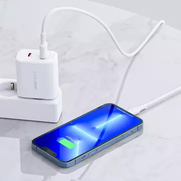 Настінний зарядний пристрій Acefast USB Type C / USB 20W, PPS, PD, QC 3.0, AFC, FCP білий (A25 білий)