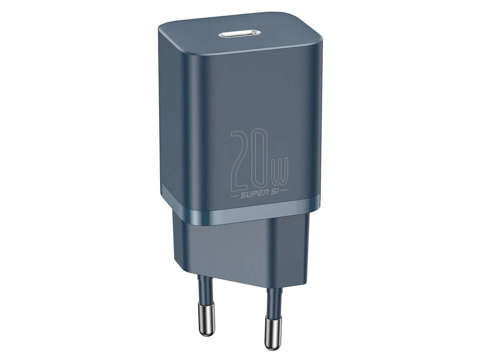 Настінний зарядний пристрій Baseus PD 20 Вт USB-C Type C – кабель Lightning Blue