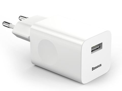 Настінний зарядний пристрій Baseus USB EU Quick Charge QC 3.0 24 Вт White