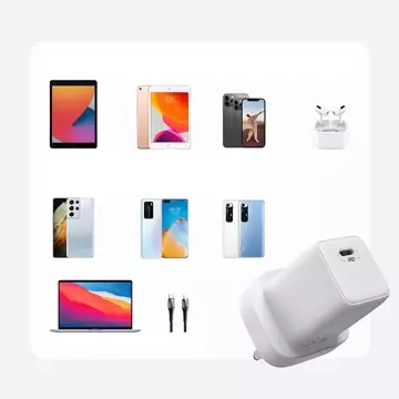 Настінний зарядний пристрій Joyroom USB Type C / USB 30W Power Delivery Quick Charge 4.5A (вилка UK) білий (L-QP303)