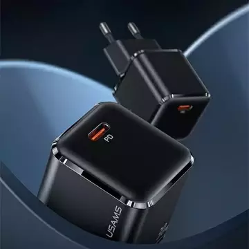 Настінний зарядний пристрій USAMS 1x USB-C T45 30W PD3.0 Кабель для швидкого заряджання U63 USB-C/Lightning black/black UXTZH01 (USAMS-UX)