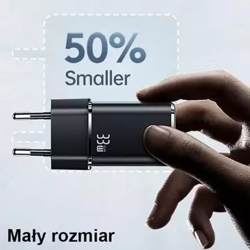 Настінний зарядний пристрій USAMS 1xUSB-C 1xUSB T43 33W PD3.0 QC3.0 кабель U63 USB-C до блискавичного чорного/чорного USKTZ01