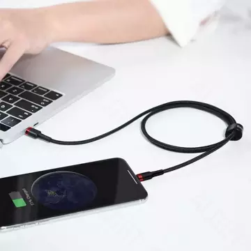 Нейлоновий кабель Baseus Cafule USB-C Lightning PD 1 м, чорний / сірий