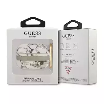 Обкладинка Guess GUAPHCHMAG AirPods Pro з темно-сірим мармуровим ремінцем