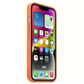 Оригінальний захисний чохол Apple Phone Case MPP83ZM/A для Apple iPhone 14 6.1" orange/orange Leather Case MagSafe