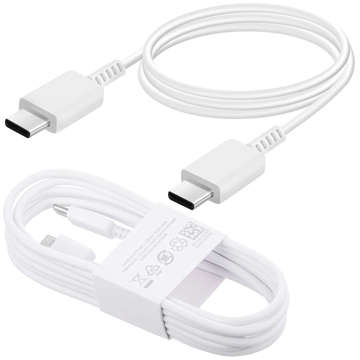 Оригінальний кабель Samsung USB-C до USB-C EP-DW767 для зарядки 1,8 м 3 A 25 Вт / 45 Вт Білий