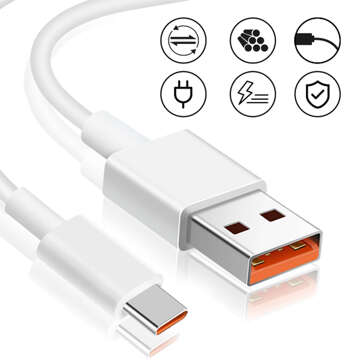 Оригінальний кабель Xiaomi USB - USB-C типу C потужний швидкий 120W PD 6A 1M дріт білий