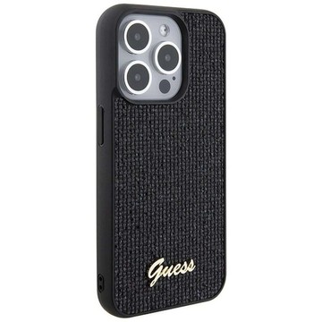 Оригінальний GUESS Hardcase GUHCP15LPMSDGSK Case для iPhone 15 PLUS (Disco Script Metal / чорний)