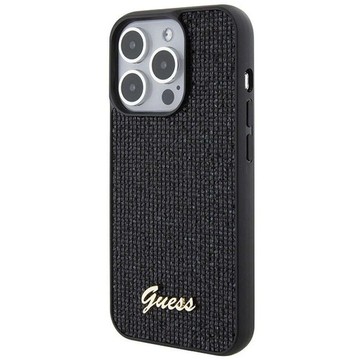 Оригінальний GUESS Hardcase GUHCP15LPMSDGSK Case для iPhone 15 PLUS (Disco Script Metal / чорний)