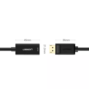 Перехідний кабель UGREEN від DisplayPort (штекер) до HDMI (гніздо) (односпрямований) 1080P 60 Гц 12 біт чорний (40362)