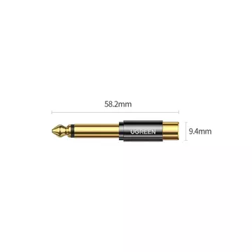 Перехідник UGREEN 6,35 мм jack (штекер) на RCA (гніздо) золото (AV169 80731)