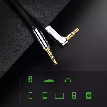 Плоский кабель UGREEN audio кабель AUX 3.5 мм mini jack 3м срібний (10728)