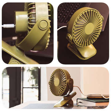 Портативний вентилятор Alogy fan wireless fan with clip for desktop USB Green