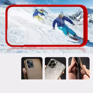 Прозорий чохол 3в1 для iPhone 11 Pro frame gel cover red