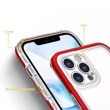 Прозорий чохол 3в1 для iPhone 12 Pro frame gel cover red