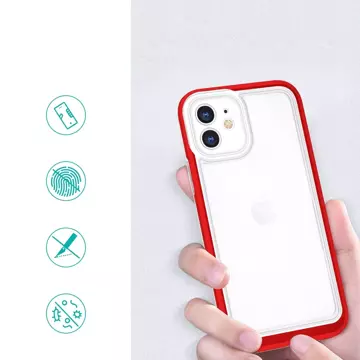 Прозорий чохол 3в1 для iPhone 12 frame gel cover red