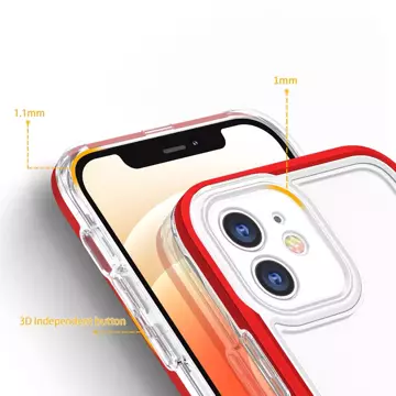 Прозорий чохол 3в1 для iPhone 12 frame gel cover red