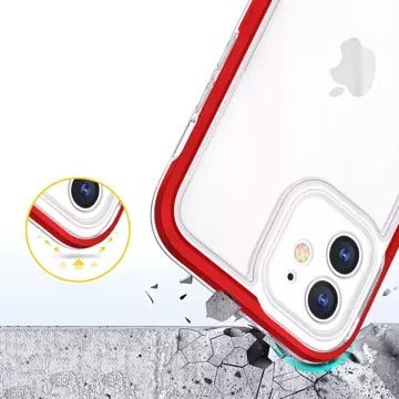 Прозорий чохол 3в1 для iPhone 12 frame gel cover red