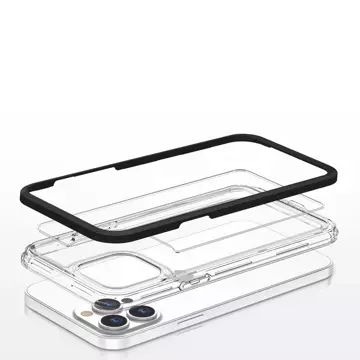 Прозорий чохол 3в1 для iPhone 13 Pro Max case gel cover with frame black