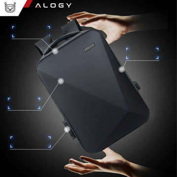 Протиугінний рюкзак Alogy Urban Safe для ноутбука 15,6" з портом USB великий водонепроникний унісекс чорний