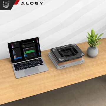 Підставка для ноутбука Macbook 17 Stand Holder Table Folding Swivel 360 Adjustable Aluminium for Alogy Desk Black