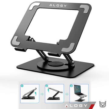 Підставка для ноутбука Macbook 17 Stand Holder Table Folding Swivel 360 Adjustable Aluminium for Alogy Desk Black